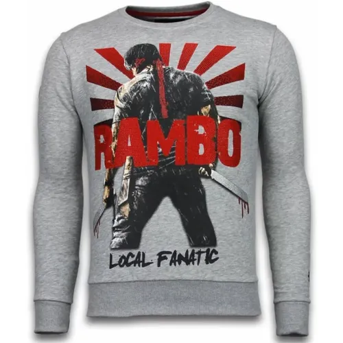 Rambo Rhinestone Sweater - Herren Pullover - 5910A , Herren, Größe: L - Local Fanatic - Modalova
