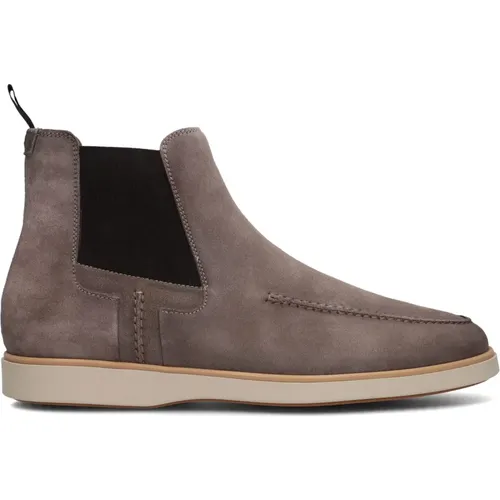 Graue Wildleder Chelsea Boots mit Spiegelnaht , Herren, Größe: 43 1/2 EU - Magnanni - Modalova