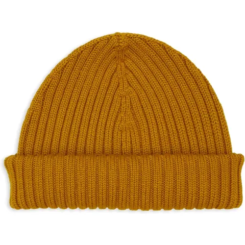 Gelbe Gerippte Beanie Mütze GALLO - Gallo - Modalova