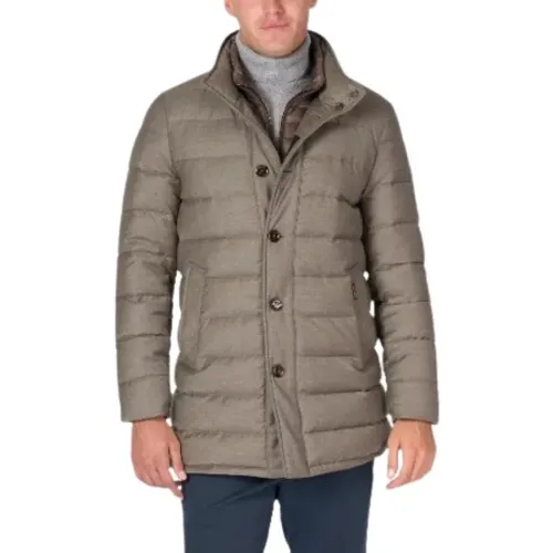 Quilted Jacket with Button Closure and High Collar , male, Sizes: M, 2XL, XL, L - Moorer - Modalova