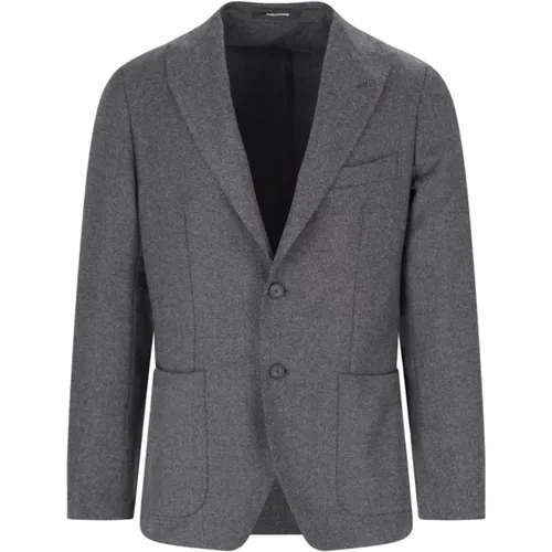 Grey Herringbone Blazer , male, Sizes: M, L, S - Tagliatore - Modalova