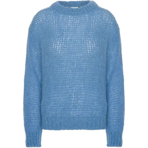 Weicher Alpaka Pullover in Himmelblau , Damen, Größe: L - American Dreams - Modalova