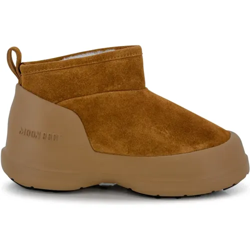 Flache Brandy Wildleder Slip-On Schuhe , Damen, Größe: 37 EU - moon boot - Modalova