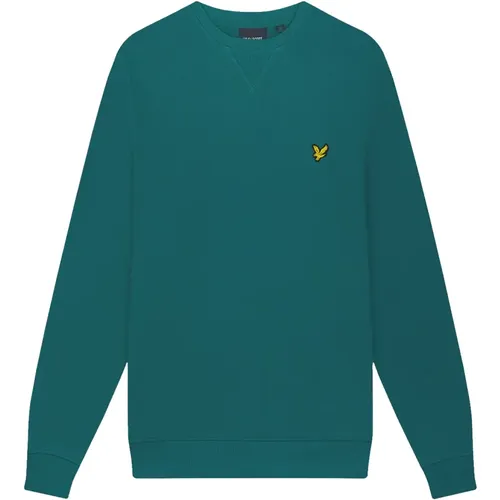 Grüner Rundhals-Sweatshirt , Herren, Größe: M - Lyle & Scott - Modalova