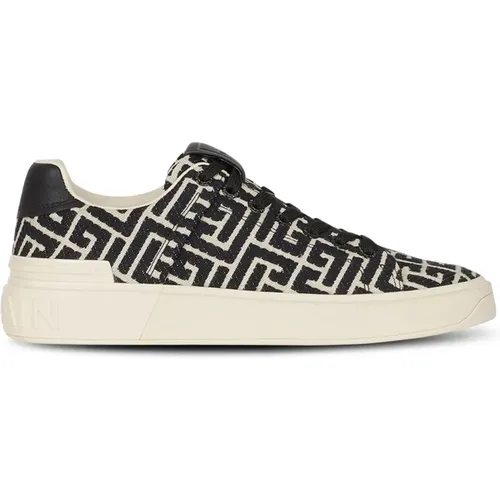 Monogram jacquard B-Court sneakers , Herren, Größe: 44 EU - Balmain - Modalova