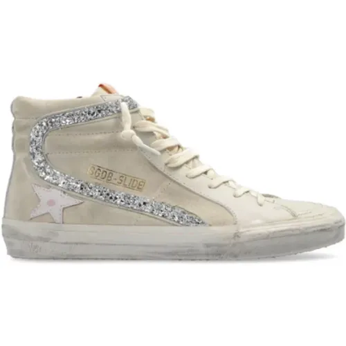 Silber Wildleder High Top Sneakers , Damen, Größe: 35 EU - Golden Goose - Modalova