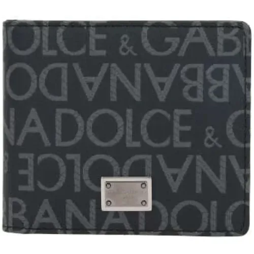 Canvas Resin Billfold Wallet , male, Sizes: ONE SIZE - Dolce & Gabbana - Modalova