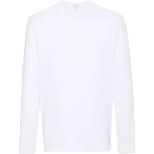 Pima Cotton Long Sleeve Crew T-Shirt , Herren, Größe: L - James Perse - Modalova