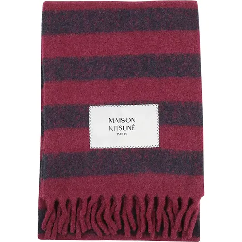 Striped Rugby Scarf , female, Sizes: ONE SIZE - Maison Kitsuné - Modalova