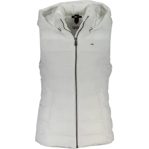 Sleeveless Polyester Jacket with Removable Hood and Logo , female, Sizes: L, S - Tommy Hilfiger - Modalova