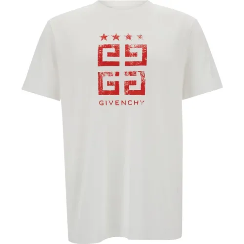 Rotes T-Shirt mit 4G-Logo-Print - Givenchy - Modalova