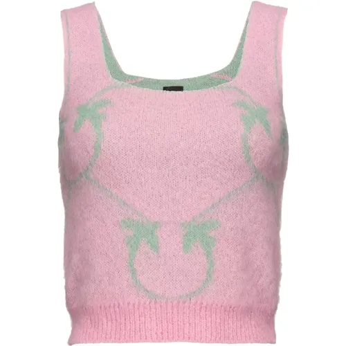 Laurie TOP Misto Alpaca Light Jacquard Monogram , female, Sizes: M - pinko - Modalova