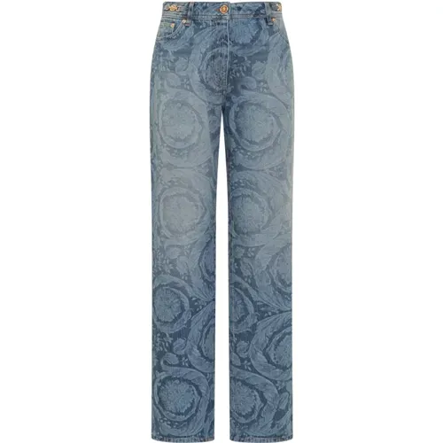 Gerades Jeans , Damen, Größe: W28 - Versace - Modalova