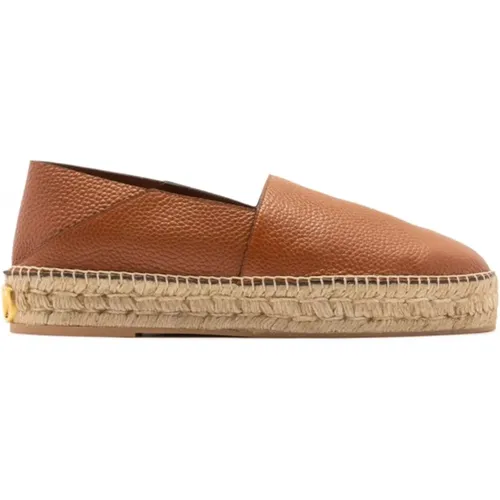 Logo-Plaque Leather Espadrilles , female, Sizes: 9 UK, 8 UK - Valentino Garavani - Modalova