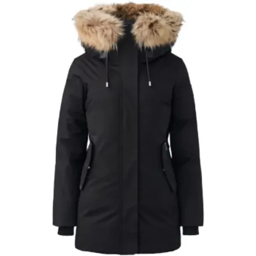 Down Parka with Removable Plastron and Nordic Tech Weave , female, Sizes: L - Mackage - Modalova