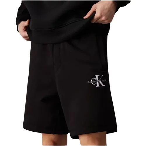 Schwarze Baumwollshorts - Gerader Schnitt - Calvin Klein - Modalova