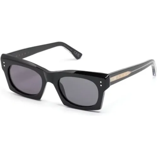 Schwarze Sonnenbrille, vielseitig und stilvoll , Damen, Größe: 52 MM - Marni - Modalova