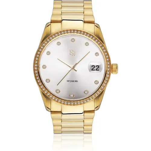 Electra Zweifarbige Gold Edelstahl Uhr , Damen, Größe: ONE Size - Sif Jakobs Jewellery - Modalova