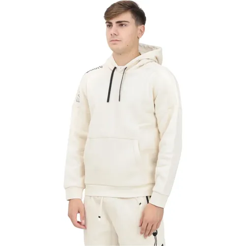 Sportlicher weißer Kapuzenpullover , Herren, Größe: XL - Emporio Armani EA7 - Modalova