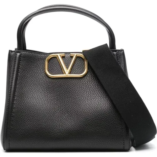 Schwarze Tote Tasche mit Doppelgriffen - Valentino Garavani - Modalova