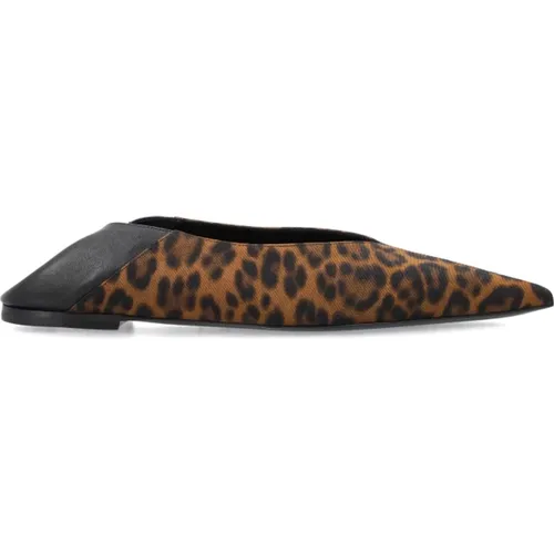 Leopard Nour Slippers , female, Sizes: 3 UK - Saint Laurent - Modalova