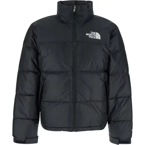 Retro Nuptse Schwarze Mäntel , Herren, Größe: L - The North Face - Modalova