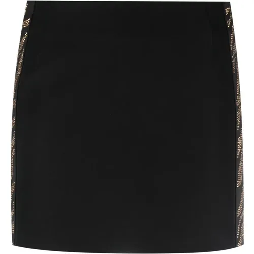 Schwarzer Mini Rock Polyester Elastan , Damen, Größe: S - Just Cavalli - Modalova