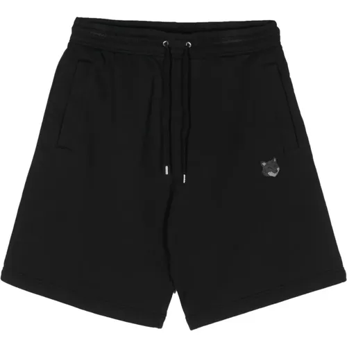 Schwarze Baumwoll-Jersey-Shorts , Herren, Größe: S - Maison Kitsuné - Modalova