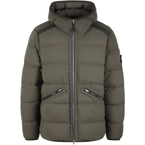 Nahtlose Nylon Daunenjacke - Stone Island - Modalova