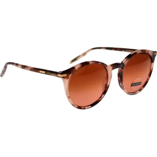 Pink Tortoise Polarized Sunglasses , female, Sizes: 51 MM - Serengeti - Modalova