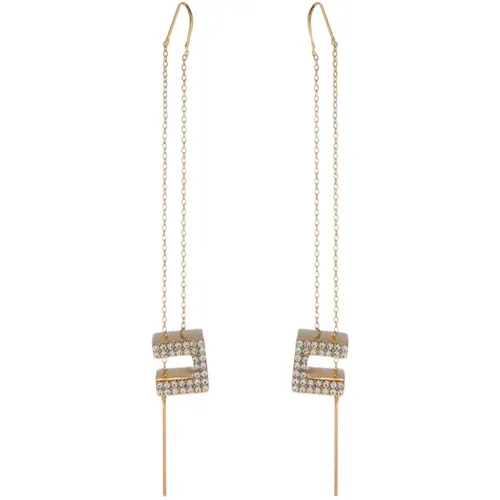 Contemporary Design Gold Pendant Earrings , female, Sizes: ONE SIZE - Elisabetta Franchi - Modalova