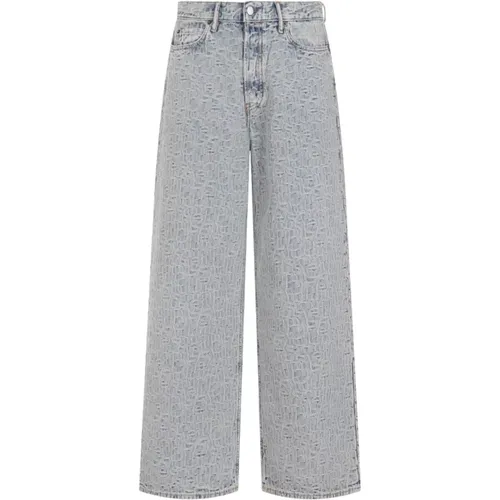 Beige Monogram Wide-Leg Jeans , male, Sizes: L - Acne Studios - Modalova
