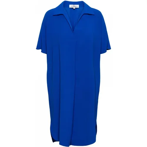 Kobaltblaues Ausgestelltes Kleid , Damen, Größe: S - &Co Woman - Modalova