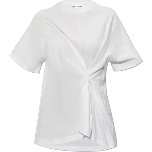 T-Shirt mit Raffung - Victoria Beckham - Modalova