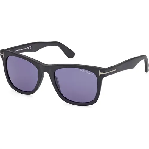 Blaue Matte Rahmen Sonnenbrille , Herren, Größe: 52 MM - Tom Ford - Modalova