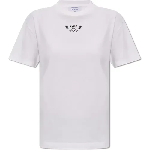 Off , T-shirt with paisley motif , female, Sizes: S - Off White - Modalova