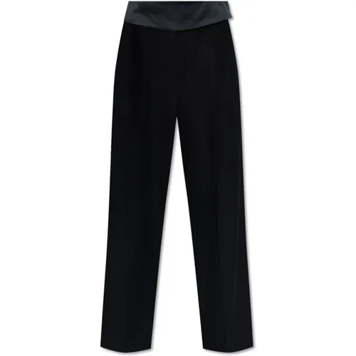 Pleat-front trousers with satin belt , female, Sizes: 2XS, S - Stella Mccartney - Modalova