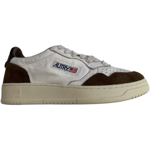 Vintage-inspired Leather Sneakers , male, Sizes: 2 UK, 6 UK - Autry - Modalova