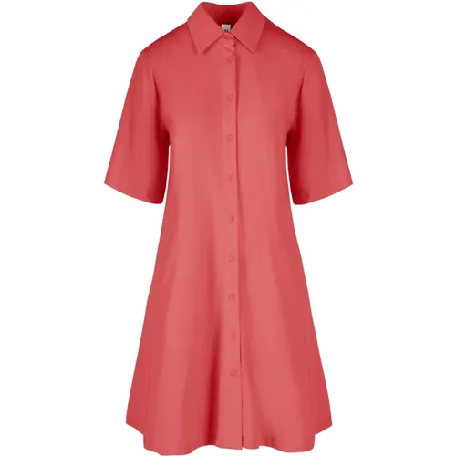 Cotton Midi Shirt Dress , female, Sizes: M, L, XS - BomBoogie - Modalova