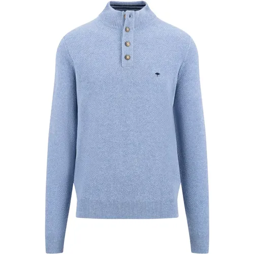 Strukturierter Buttoned Troyer Pullover , Herren, Größe: XL - FYNCH-HATTON - Modalova