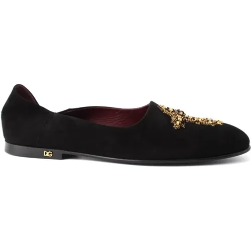 Herren Flache Rote Schuhe , Herren, Größe: 41 EU - Dolce & Gabbana - Modalova