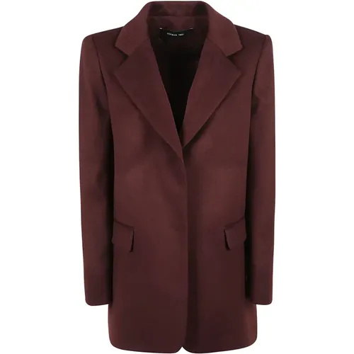 Bordeaux Wool-Cashmere Coat Aw24 , female, Sizes: M, L - Federica Tosi - Modalova