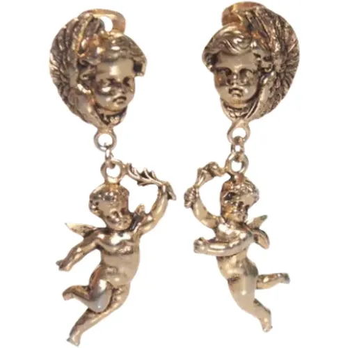 Pre-owned Metal earrings , female, Sizes: ONE SIZE - Moschino Pre-Owned - Modalova