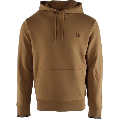 Brauner Baumwollpullover für Herren , Herren, Größe: M - Fred Perry - Modalova