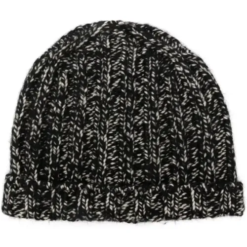 Marl Knit Curved Peak Hat , male, Sizes: ONE SIZE - Roberto Collina - Modalova