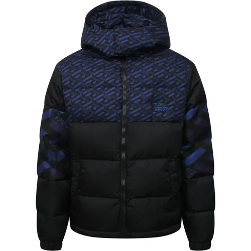 Padded Jacket with Detachable Hood , male, Sizes: L, XL - Versace - Modalova