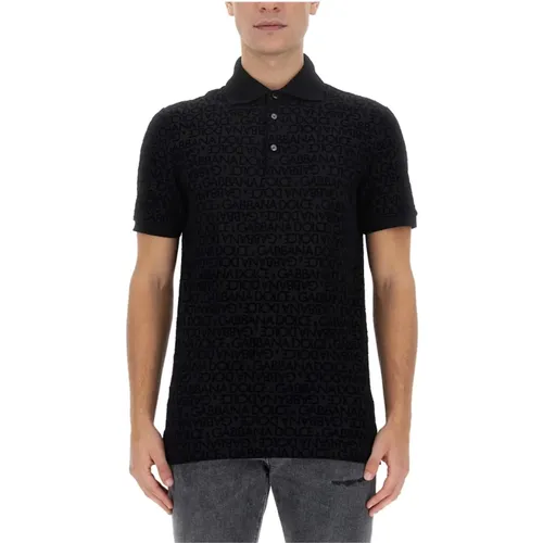 Logo Polo Shirt 100% Cotton Italy , male, Sizes: L - Dolce & Gabbana - Modalova