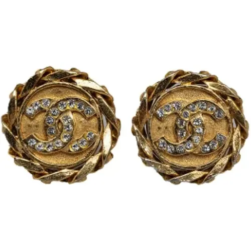 Pre-owned Gold earrings , female, Sizes: ONE SIZE - Chanel Vintage - Modalova