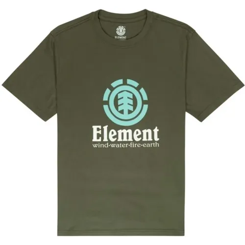 Vertikales T-Shirt , Herren, Größe: M - Element - Modalova