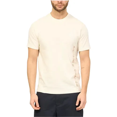 Besticktes seitliches Logo T-Shirt , Herren, Größe: S - Armani Exchange - Modalova